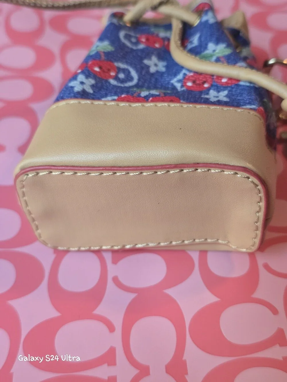 Cherry Decor Cinch Coin Pouch Bag Charm/ Keychain NEW